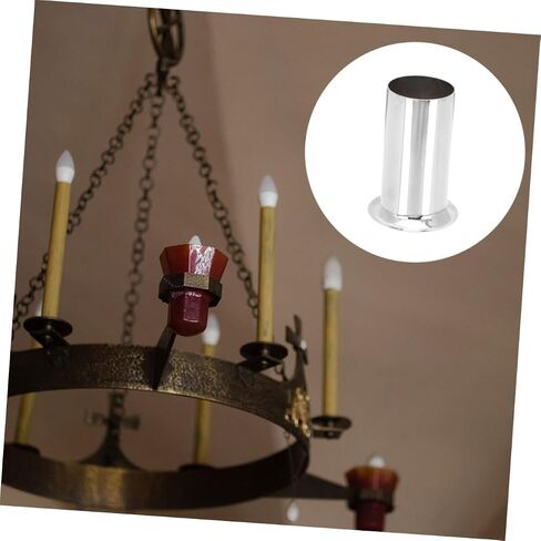 Cabilock 4pcs Candelabra Base Covers Metal Candle Tube Sleeves for Chandelier Lighting Fixtures Easy Installation Finish Versatile Design for Home Decor in Saudi Arabia