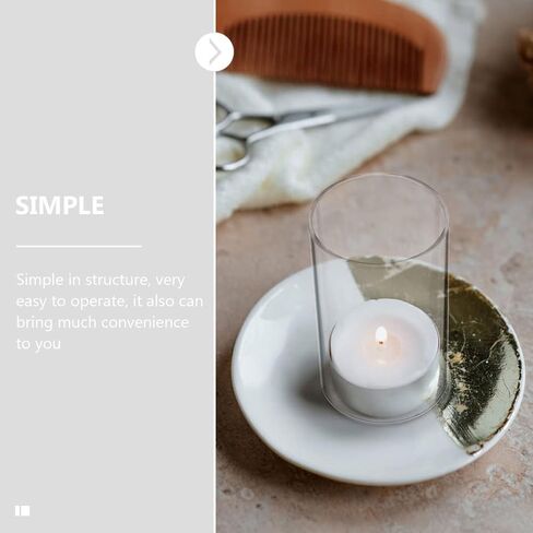 Cabilock 2pcs Desktop Glass Cloche Simple Design Candle Holder Candle Supply Lids Sleeves for Aesthetic Room Decor in Saudi Arabia