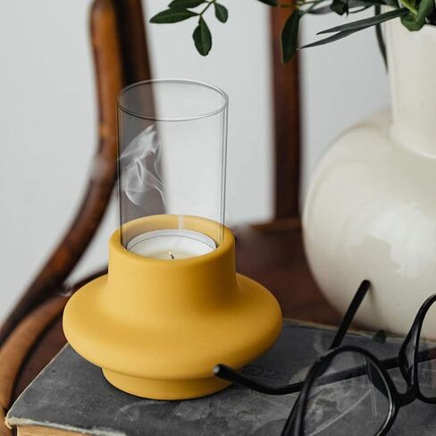 Cabilock 2pcs Desktop Glass Cloche Simple Design Candle Holder Candle Supply Lids Sleeves for Aesthetic Room Decor in Saudi Arabia
