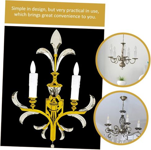 4Pcs Chandelier Base Cover Candle Chandelier Flanging Sleeve Durable Tube for Crystal Lighting Fixtures Easy Installation for Family Candle Lamps in Saudi Arabia