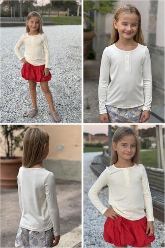 Arshiner Girls Long Sleeve Henley Ribbed Knit Shirts for Girls Button Down Slim Fit Tops Round Neck Blouses in Saudi Arabia