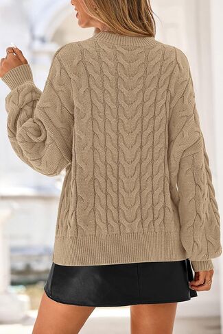 dowerme Women's Oversized Sweaters 2025 Long Sleeve Crewneck Cable Knit Chunky Pullover Cute Fall Outfits Winter Clothes in Saudi Arabia