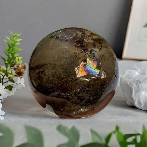 Large Smoky Quartz Crystal Ball Real Crystals Ball Clear Crystals Sphere for Home Decor (Smoky Quartz, 5.5-6cm) in Saudi Arabia