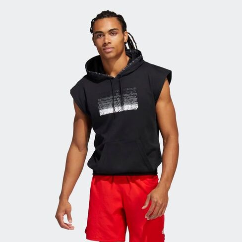 adidas Men's Donovan Mitchell Shortsleeve Hoodie, Team Victory Red, Medium in Saudi Arabia
