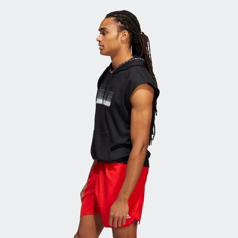 adidas Men's Donovan Mitchell Shortsleeve Hoodie, Team Victory Red, Medium in Saudi Arabia