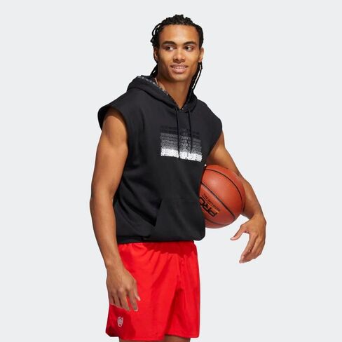 adidas Men's Donovan Mitchell Shortsleeve Hoodie, Team Victory Red, Medium in Saudi Arabia
