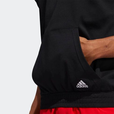 adidas Men's Donovan Mitchell Shortsleeve Hoodie, Team Victory Red, Medium in Saudi Arabia