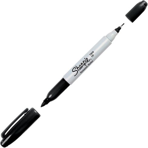 SHARPIE Twin Tip Permanent Markers, Fine and Ultra Fine, Black, 12 Count in Kuwait