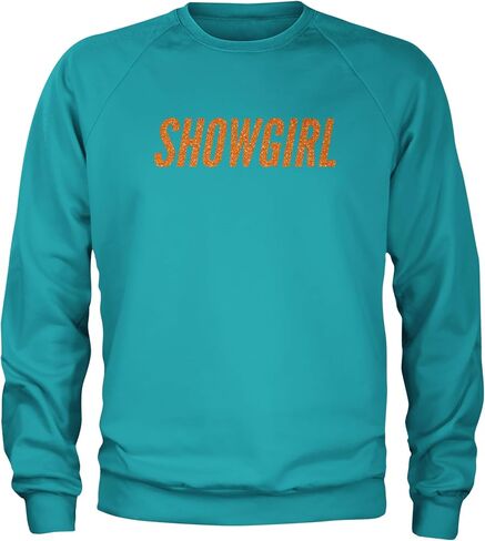 Showgirl Orange Glitter Adult Crewneck Sweatshirt, Soft Fleece, Graphic Pullover in Saudi Arabia