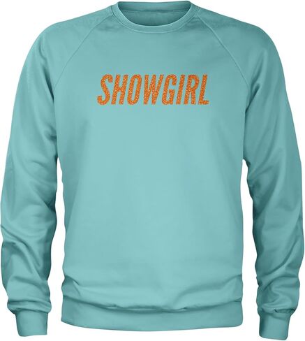 Showgirl Orange Glitter Adult Crewneck Sweatshirt, Soft Fleece, Graphic Pullover in Saudi Arabia