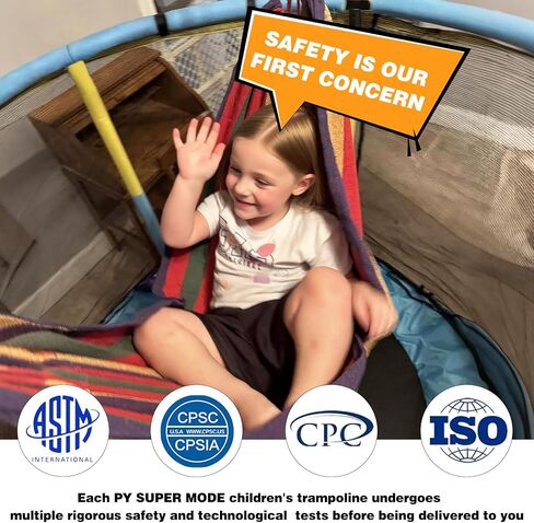 Trampoline for Kids, 5FT Adjustable Toddler Trampoline, Indoor/Outdoor Baby Trampoline with Enclosure Net, Gifts for Boys & Girls in Saudi Arabia