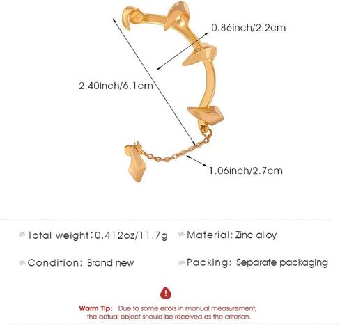 Gothic Dragon Ear Cuff Dragon Claw Goth Earring for Women Vintage Punk Devil Earrings Cartilage Ear Wrap Earrings Halloween Jewelry in Kuwait