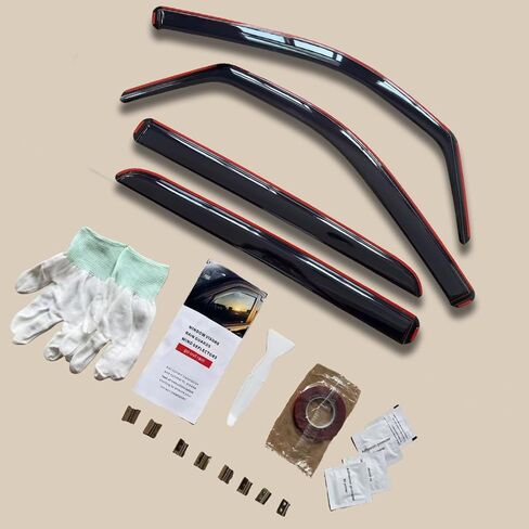 Window Rain Guard Wind Visors, Vent Deflectors Sun Shade for 2014-2018 Chevrolet Silverado & GMC Sierra 1500, 2015-2018 Silverado/Sierra 2500HD 3500HD, with Crew Cab Smoke Tinted 94536 in Kuwait