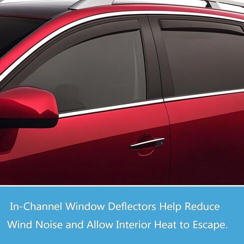 Window Rain Guard Wind Visors, Vent Deflectors Sun Shade for 2014-2018 Chevrolet Silverado & GMC Sierra 1500, 2015-2018 Silverado/Sierra 2500HD 3500HD, with Crew Cab Smoke Tinted 94536 in Kuwait