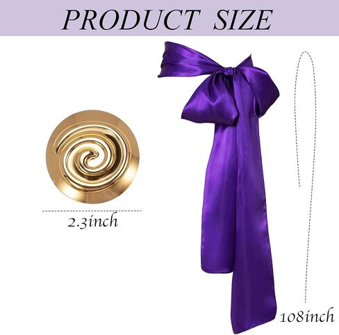5PCS Halloween Costume Accessories Women Purple Belt Golden Spiral Brooch Hairband Princess Dress up Party in Saudi Arabia