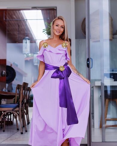 5PCS Halloween Costume Accessories Women Purple Belt Golden Spiral Brooch Hairband Princess Dress up Party in Saudi Arabia