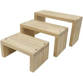 3-Tier Small Risers Display Stands, Wooden Retail Display Rack for retail Rustic Tabletop Display rack for cupcakes, collectibles,jewelry, perfum, Funko Pop Figures in Saudi Arabia