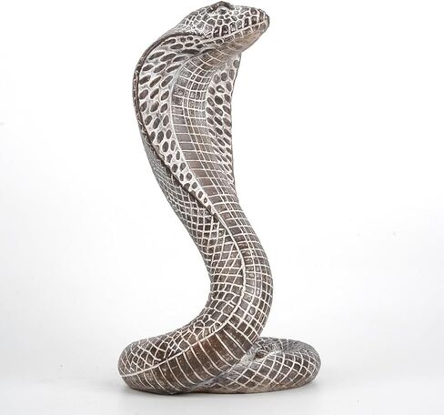 Mingzhang Realistic Cobra Snake Resin Statue - Snake Figurine for Home, Indoor/Outdoor Snake Decor for Home Office Desk, Unique Collectible Gift for Reptile & Snake Lovers in Saudi Arabia