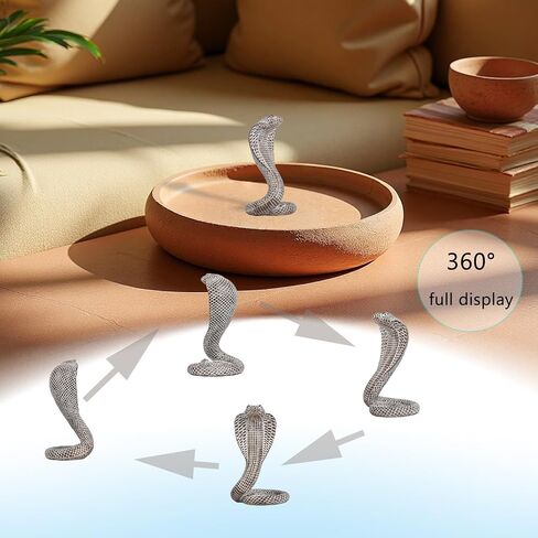 Mingzhang Realistic Cobra Snake Resin Statue - Snake Figurine for Home, Indoor/Outdoor Snake Decor for Home Office Desk, Unique Collectible Gift for Reptile & Snake Lovers in Saudi Arabia