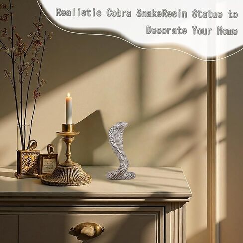 Mingzhang Realistic Cobra Snake Resin Statue - Snake Figurine for Home, Indoor/Outdoor Snake Decor for Home Office Desk, Unique Collectible Gift for Reptile & Snake Lovers in Saudi Arabia