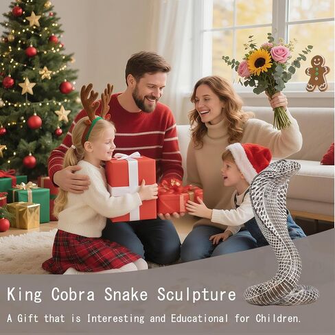 Mingzhang Realistic Cobra Snake Resin Statue - Snake Figurine for Home, Indoor/Outdoor Snake Decor for Home Office Desk, Unique Collectible Gift for Reptile & Snake Lovers in Saudi Arabia