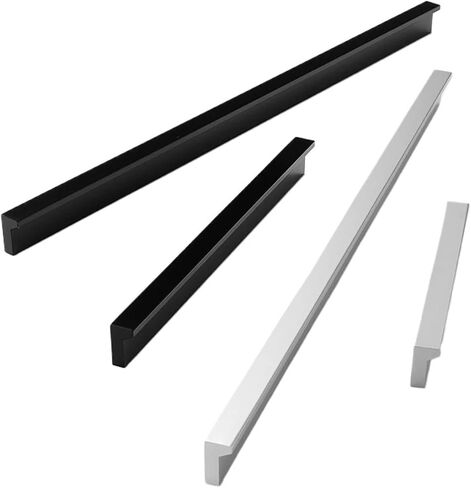 Silver Black Kitchen Cabinet Aluminum Pulls Drawer Furniture Cupboard Wardrobe Hardware 1Pcs(206-128mm Black) in Saudi Arabia