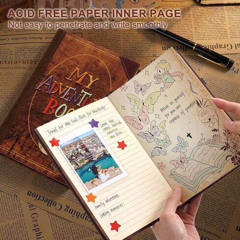 ألبوم صور قصاصات مغناطيسي لصفحة المغامرات، 40 صفحة من الجلد، كتاب صور DIY للعائلة، الذكرى السنوية لحفل الزفاف، ذكريات السفر تحمل صور 3X5، 4X6، 6X8، 8X10 (بني) in Kuwait