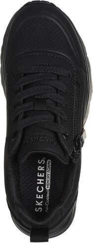 Skechers Kids Girls Uno Lite-Easy Zip Sneaker, Black/Black, 5.5 Big Kid in Saudi Arabia