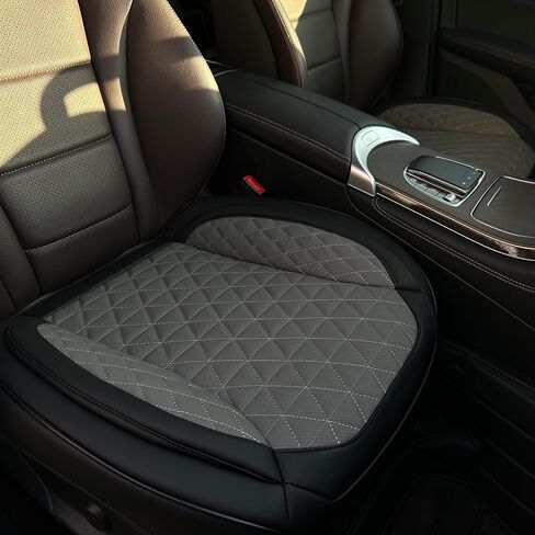 2 Pack Leather Front Car Seat Cover Bottom Only, Anti-Slip Padding Seat Cushion, Full Wrap Seat Protector with Storage Function Universal Fit for Most Cars, SUV, Pick-up Trucks (Beige) in Saudi Arabia