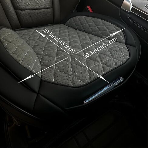 2 Pack Leather Front Car Seat Cover Bottom Only, Anti-Slip Padding Seat Cushion, Full Wrap Seat Protector with Storage Function Universal Fit for Most Cars, SUV, Pick-up Trucks (Beige) in Saudi Arabia