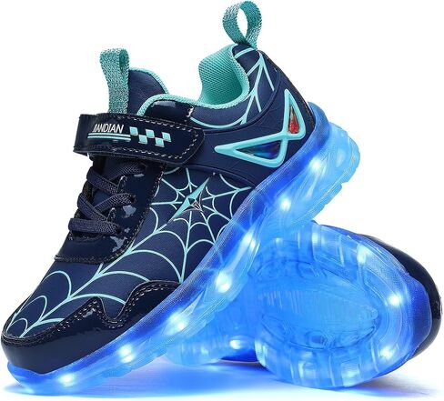 Glow LED Light-Up Shoes for Kids, Athletic Basketball Sneakers for Boys & Girls – Dynamic Web-Style High-Tops with Bright Flashing Lights for Toddlers in Saudi Arabia