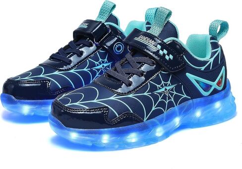 Glow LED Light-Up Shoes for Kids, Athletic Basketball Sneakers for Boys & Girls – Dynamic Web-Style High-Tops with Bright Flashing Lights for Toddlers in Saudi Arabia