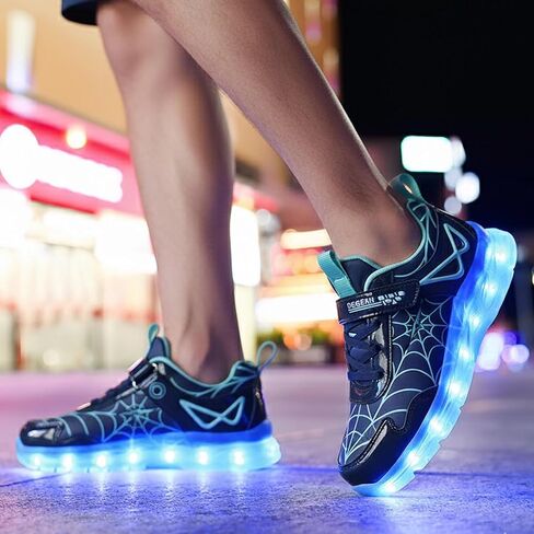 Glow LED Light-Up Shoes for Kids, Athletic Basketball Sneakers for Boys & Girls – Dynamic Web-Style High-Tops with Bright Flashing Lights for Toddlers in Saudi Arabia