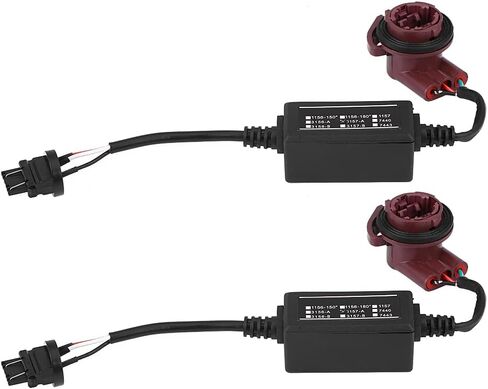 وحدة فك ترميز LED للسيارة، قطعتان 3157A محول فك ترميز LED مضاد للوميض الزائد خطأ إلغاء الفرامل استبدال السيارات مقاومات صابورة الإضاءة in Kuwait