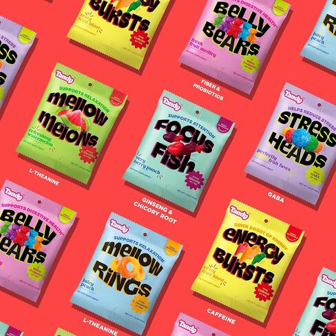 حلوى الجينسنغ الأمريكية من تاندي فوكس، علكات الذاكرة والانتباه والتركيز مع نكهة التوت للغاية، خالية من الغلوتين، سريعة المفعول، مكمل غذائي للدماغ، 6 عبوات in Kuwait