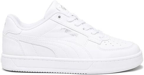 PUMA Caven Sneaker, White Silver Black, 5.5 US Unisex Big Kid in Saudi Arabia