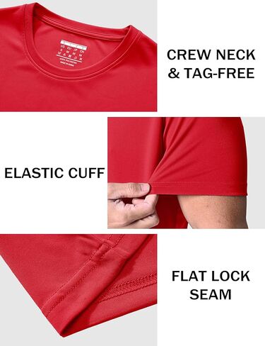 MAGCOMSEN 5 Pack Men's Short Sleeve UPF 50+ Shirts Dry Fit Athletic Rash Guard Workout Running Swim Gym Performance Tshirts in Saudi Arabia