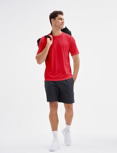 MAGCOMSEN 5 Pack Men's Short Sleeve UPF 50+ Shirts Dry Fit Athletic Rash Guard Workout Running Swim Gym Performance Tshirts in Saudi Arabia