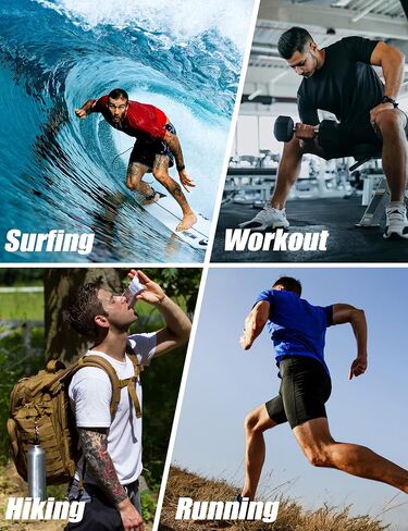 MAGCOMSEN 5 Pack Men's Short Sleeve UPF 50+ Shirts Dry Fit Athletic Rash Guard Workout Running Swim Gym Performance Tshirts in Saudi Arabia