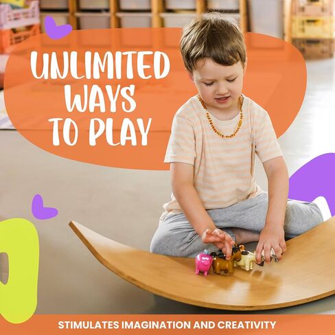 Wooden Wobble Balance Board 32 Inch - For Kids, Teens, and Toddlers, Montessori Waldorf Toy Rocker - Gift for Kids and Adults, Rocker Board for Teens - Bag Cover for Board test in Kuwait