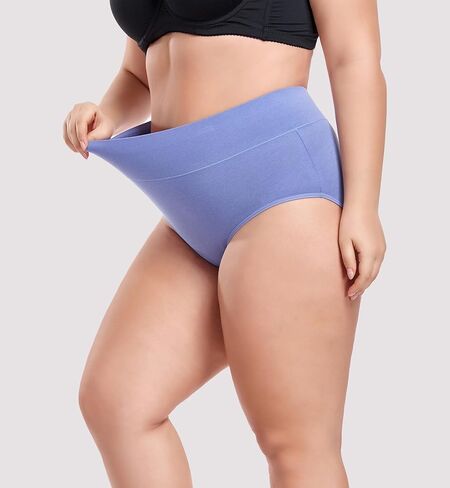ملابس داخلية نسائية بمقاس كبير XL-5XL سراويل داخلية قطنية عالية الخصر للنساء بتغطية كاملة، 4 قطع in Kuwait