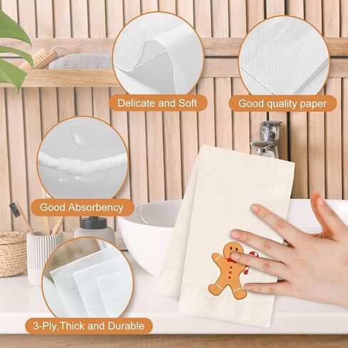 100Pcs Fall Paper Guest Napkins Branches Leaves Bathroom Napkins Autumn Orange Disposable Hand Towel Napkin for Thanksgiving Home Party Supplies in Saudi Arabia