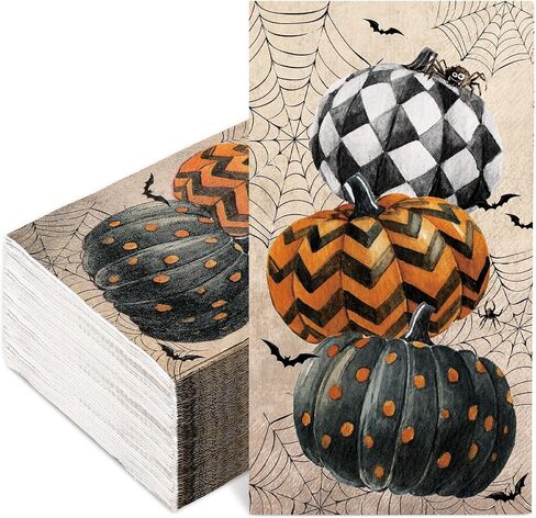 100Pcs Fall Paper Guest Napkins Branches Leaves Bathroom Napkins Autumn Orange Disposable Hand Towel Napkin for Thanksgiving Home Party Supplies in Saudi Arabia