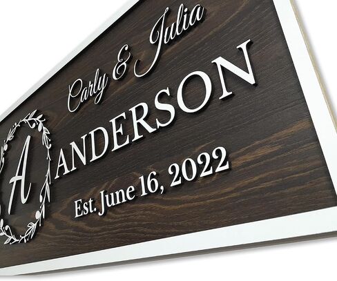 علامة عائلية خشبية مخصصة مع أسماء الأزواج، علامة اسم مخصصة، هدية زفاف فريدة للأزواج، لوحة تاريخ ثابتة ريفية، هدايا للزوجة in Kuwait