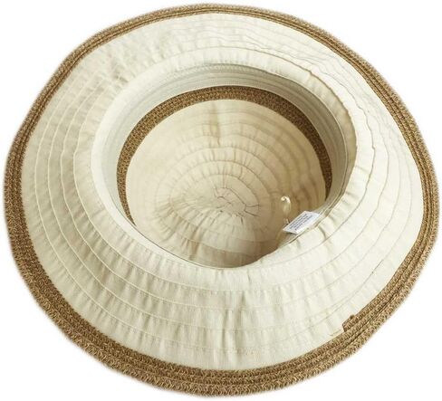 Lady Fashion Floppy Cotton Wide Brim Ribbon Sun Hat Visor Bow Accent SPF Protection Travel Sport in Saudi Arabia
