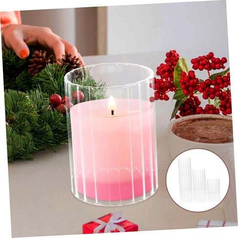 Vaguelly Glass Candle Holder Sleeve Transparent Shade for Candles and Versatile Design for Home Decor and Wedding Centerpieces in Saudi Arabia