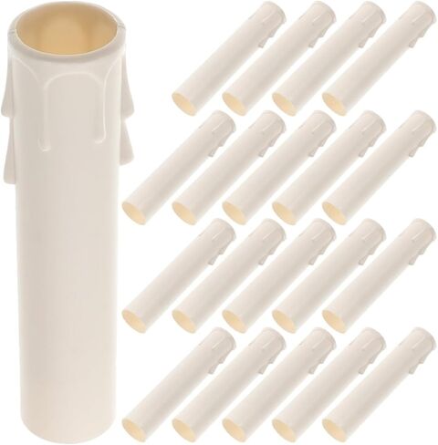24pcs Candle Covers Sleeves for Chandeliers White Chandelier Socket Holders Easy to Install Candle Sleeves for Home Decor Modern Medieval Style in Saudi Arabia