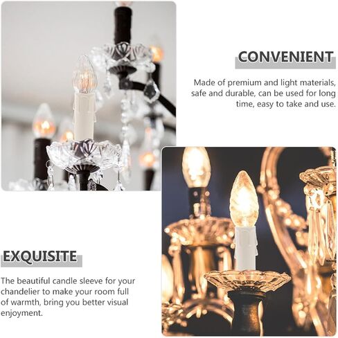 24pcs Candle Covers Sleeves for Chandeliers White Chandelier Socket Holders Easy to Install Candle Sleeves for Home Decor Modern Medieval Style in Saudi Arabia