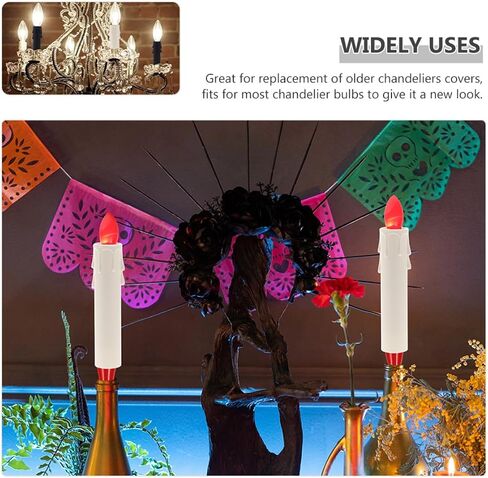 24pcs Candle Covers Sleeves for Chandeliers White Chandelier Socket Holders Easy to Install Candle Sleeves for Home Decor Modern Medieval Style in Saudi Arabia