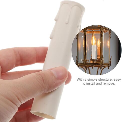 24pcs Candle Covers Sleeves for Chandeliers White Chandelier Socket Holders Easy to Install Candle Sleeves for Home Decor Modern Medieval Style in Saudi Arabia